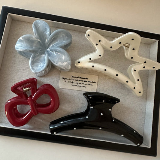 Assorted Hair Claw Clip Set.